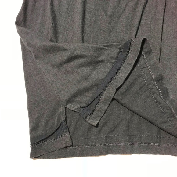 Anthropologie Top Ruffle V-Neck Charcoal  L - Picture 6 of 7